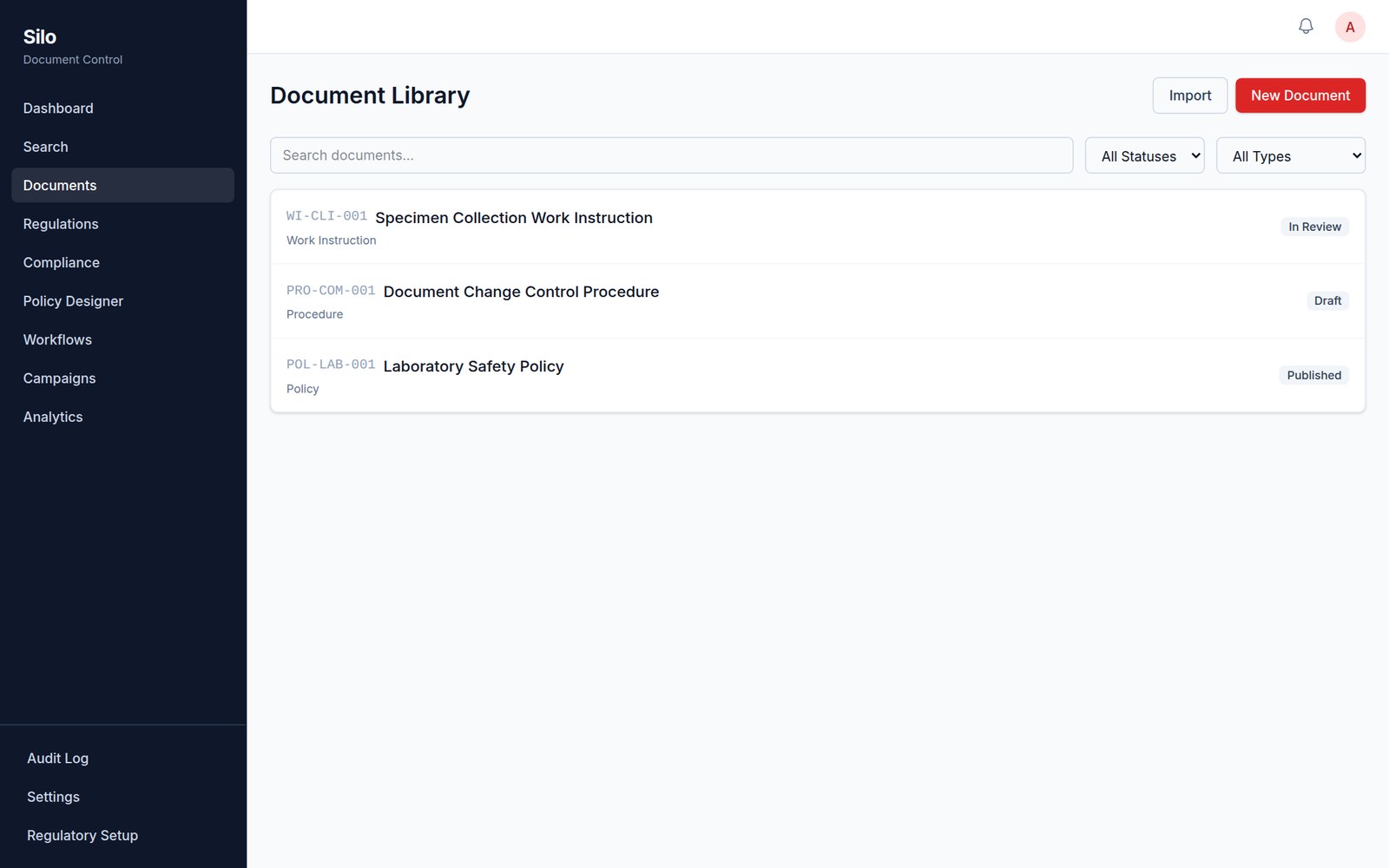 Silo — Silo — Document Control